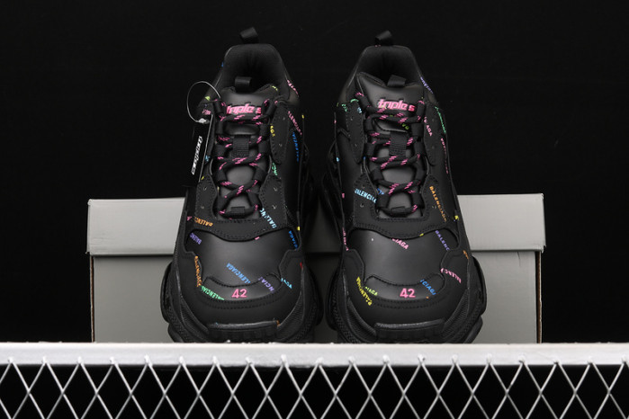 bl triple s trainers letters black 11407