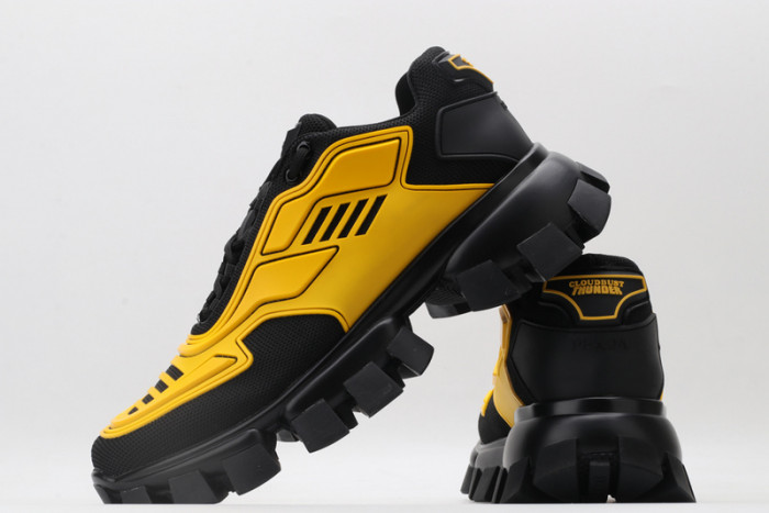 PRAD BLACK YELLOW SNEAKERS
