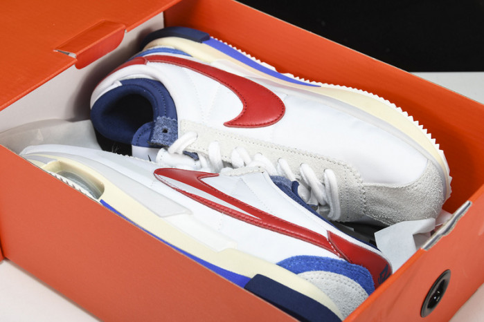 sacai x nike cortez white red navy blue dq0581-100