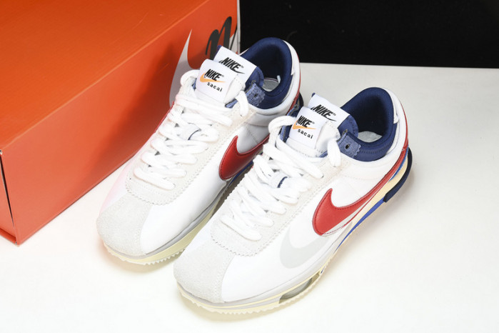 sacai x nike cortez white red navy blue dq0581-100