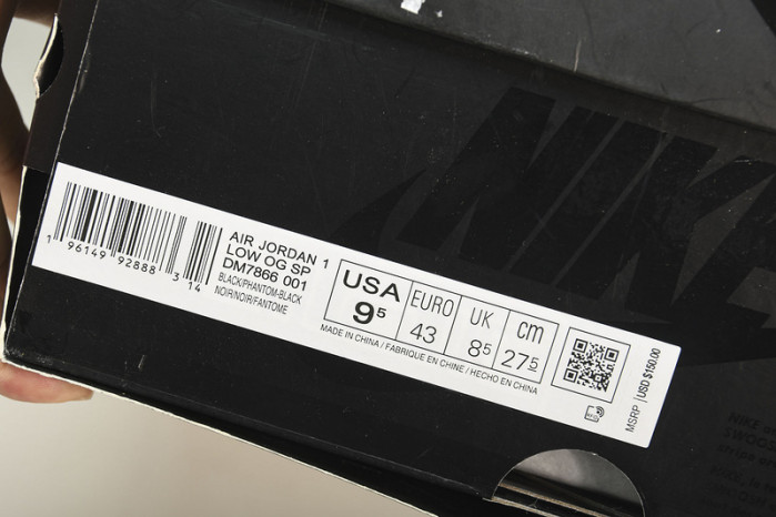 travis scott x air jordan 1 low og black/black dm7866-168 (with accessories)