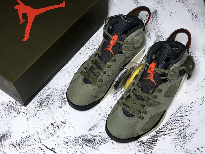 travis scott air jordan 6 medium olive - cn1084-200